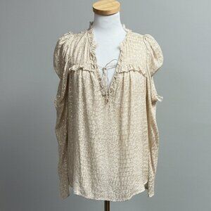 Anna Cate tan croc print blouse, size S, NEW WITH TAGS!
